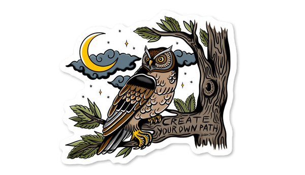 Traditional Owl Sticker